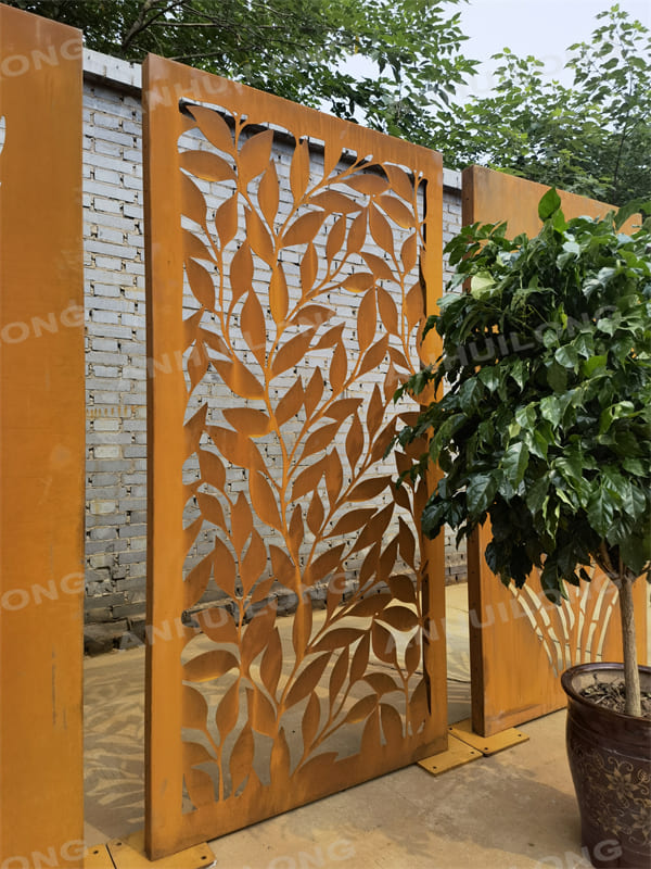 Corten steel outdoor garden privacy protector garden metal screen