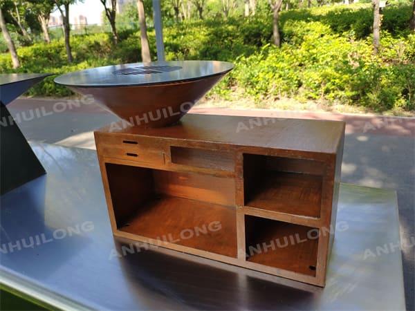 Economic And Durable Commercial BBQ grill Outdoor kitchen charcoal corten