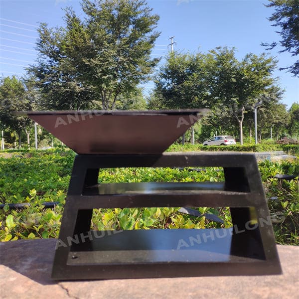 Heavy duty black painted rectangular corten steel grill outdoor garden kitchen