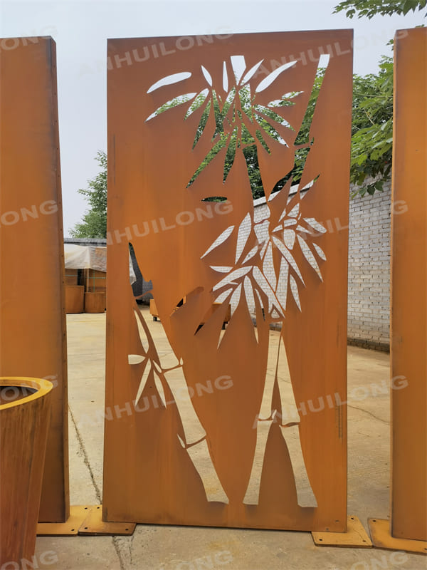 Corten Bamboo Fencing Garden Screen Panels