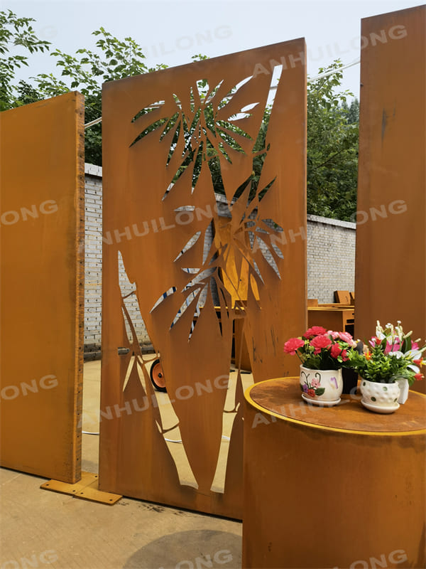 Corten Bamboo Fencing Garden Screen Panels