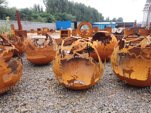 Rustic style Corten Steel Sphere For Outdoor Furniture