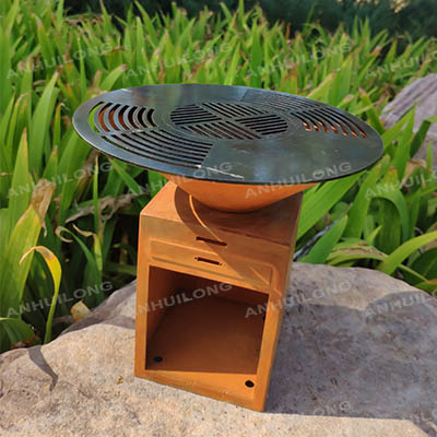 Customized Rust Corten Steel bbq grill For Outdoor Cooking