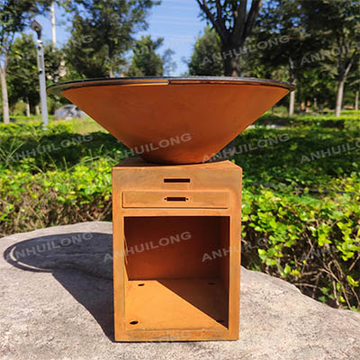Customized Rust Corten Steel bbq grill For Outdoor Cooking