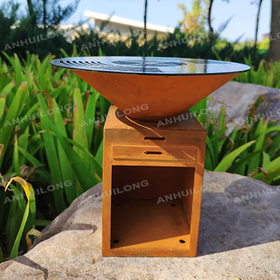 Customized Rust Corten Steel bbq grill For Outdoor Cooking