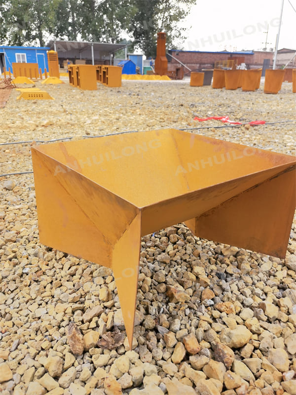 Freestanding Corten Steel Fire Pit Above Ground