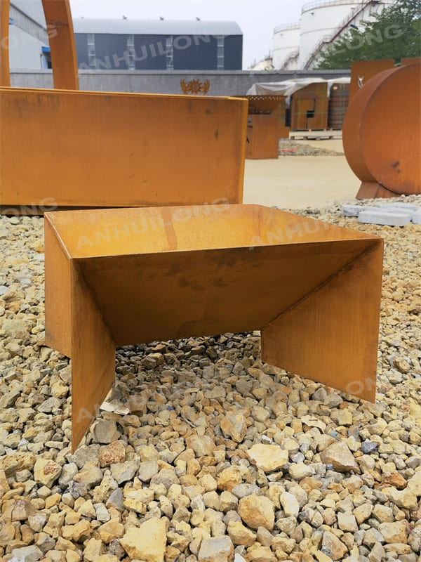 Freestanding Corten Steel Fire Pit Above Ground