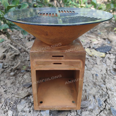 Nostalgia Round Corten BBQ Outdoor With Removable Center