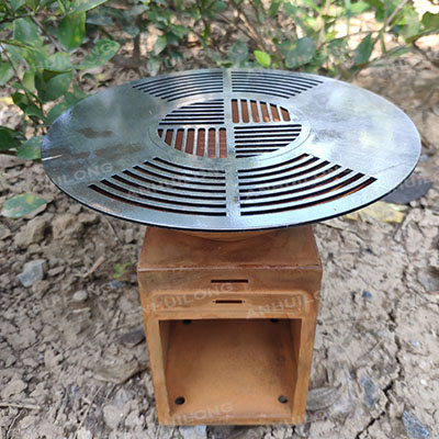 Nostalgia Round Corten BBQ Outdoor With Removable Center