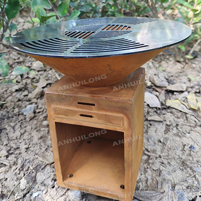 Nostalgia Round Corten BBQ Outdoor With Removable Center