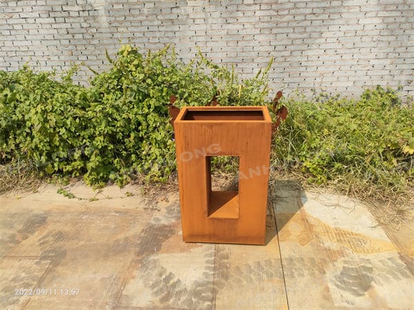 Corten Steel Planter With Door Shape