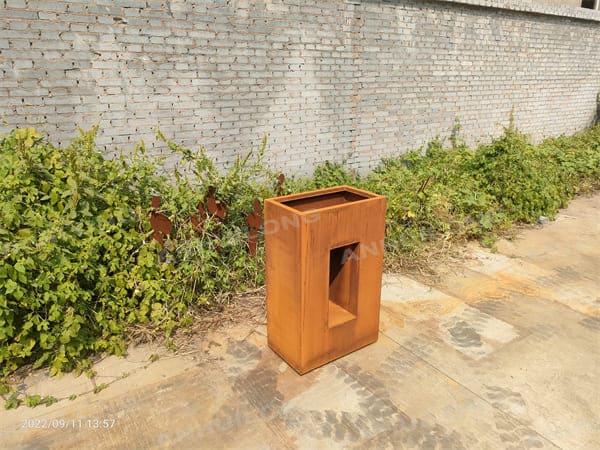 Corten Steel Planter With Door Shape