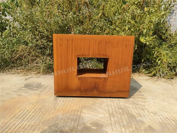 Corten Steel Planter With Door Shape