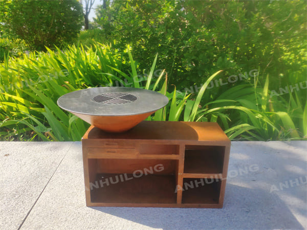 Multifunctional Camping Rust Corten Barbecue For Outside Kitchen Manufacturer