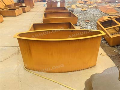 street heavy large planters corten steel