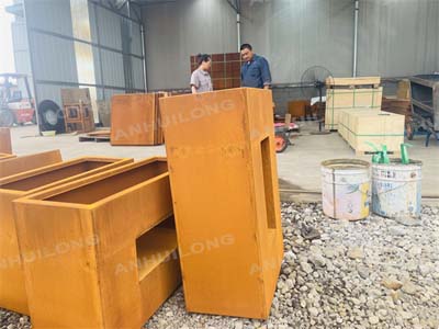 corten steel trough planter box
