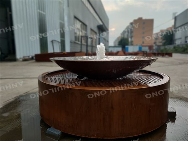 Nature Style corten steel water bowl For Gardening Articles