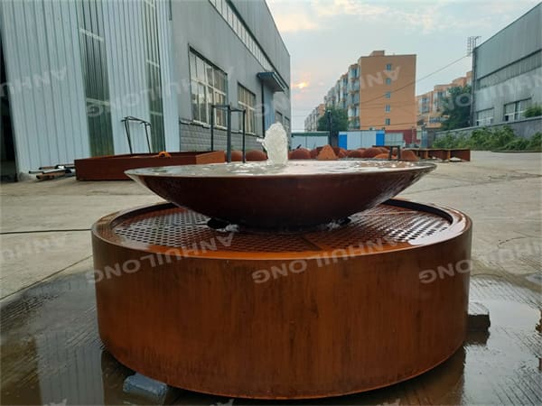 Nature Style corten steel water bowl For Gardening Articles