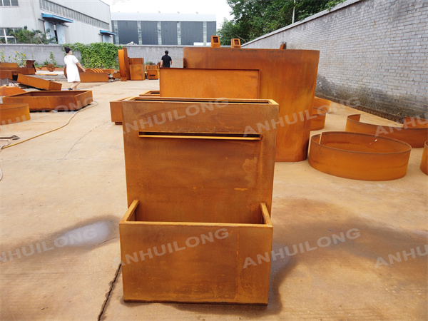 Chinese style corten steel water fountain For Garden Art