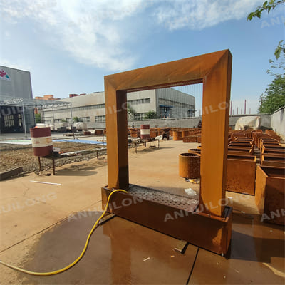 No Paint Outdoor Gate Water Fountain With Lights