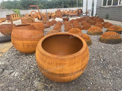 Environmentally friendly corten steel flower pot for Landscaping design