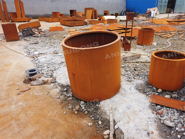 Corten Steel Metal Planter Pot With High Corrosion Resistance