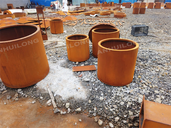 Corten Steel Metal Planter Pot With High Corrosion Resistance