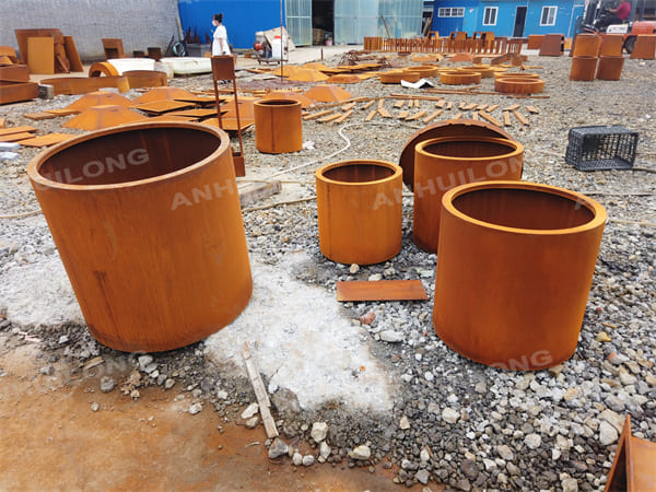 Corten Steel Metal Planter Pot With High Corrosion Resistance