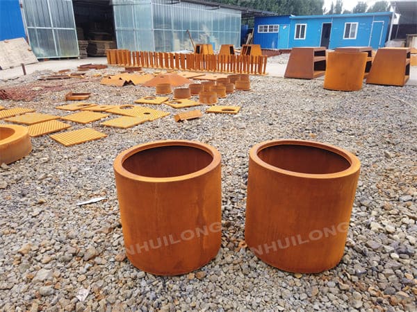 Modern Style Low Maintenance Corten Steel Planter Pot