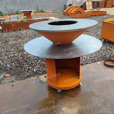Easy Assemble Rust Corten Steel bbq grill For Outdoor Cooking
