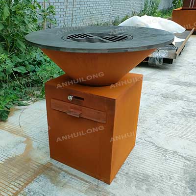 Good price Rust Corten Steel bbq grill For Outdoor Entertainment