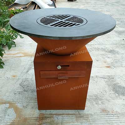 Good price Rust Corten Steel bbq grill For Outdoor Entertainment