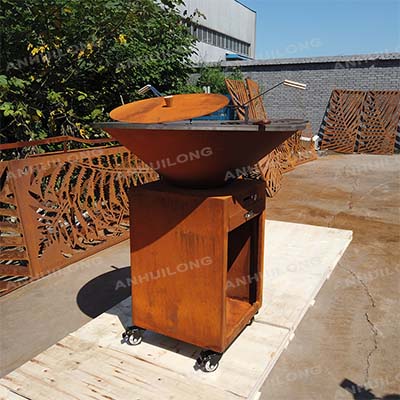 Heavy-Duty Black Painted Corten Steel bbq Outdoor Kitchen Near Me