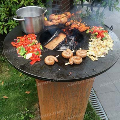 Heavy-Duty Black Painted Corten Steel bbq Outdoor Kitchen Near Me