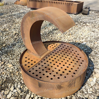 European style rust backyard water feature for Holiday Village