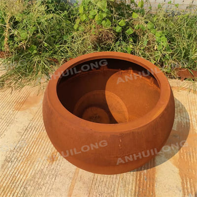 Environmentally friendly corten steel flower pot for Landscaping design