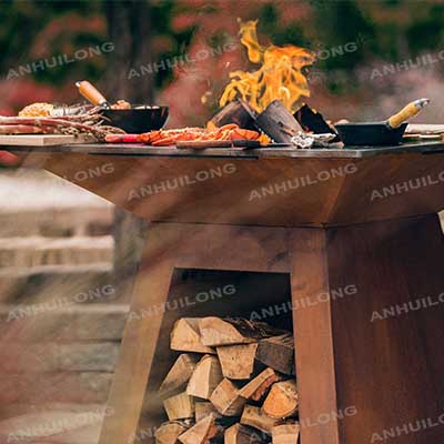 Modern Design Rust Corten Steel bbq grill