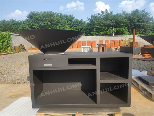 Multifunctional Camping Black Painted Corten Barbecue Wholesale