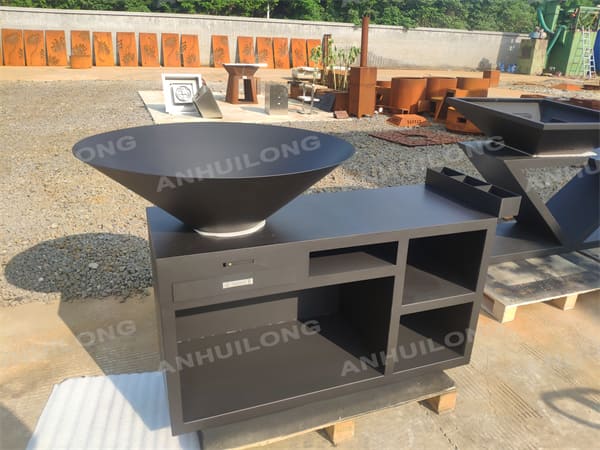 Multifunctional Camping Black Painted Corten Barbecue Wholesale
