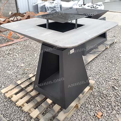 Outdoor Camping Rust CortenSteel Firepit Table