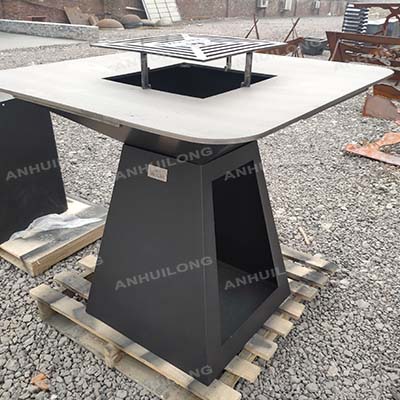 Outdoor Camping Rust CortenSteel Firepit Table