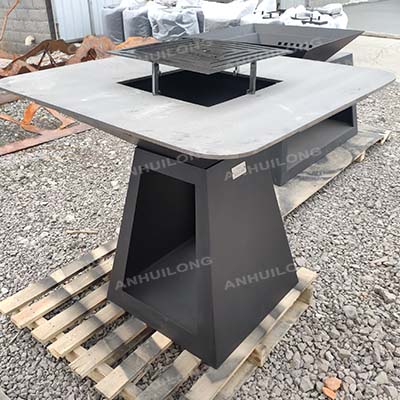 Outdoor Camping Rust CortenSteel Firepit Table