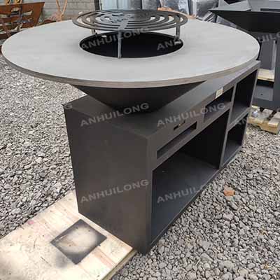 Outdoor Natural Corten Steel BBQ grill Garden Barbecue