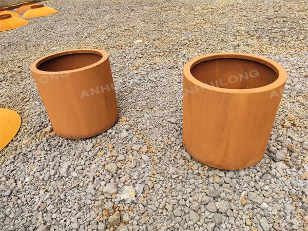 The Corten Steel Planter Pot With Protective Film