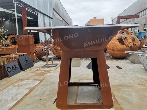 Corten Steel wood burning firebowl grill