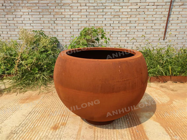 No Maintenance Round Corten Steel Planter Factory