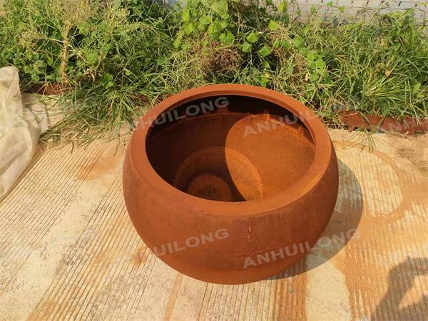 No Maintenance Round Corten Steel Planter Factory