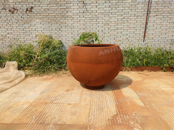 No Maintenance Round Corten Steel Planter Factory