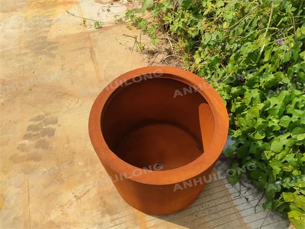 No Maintenance Round Corten Steel Planter Factory