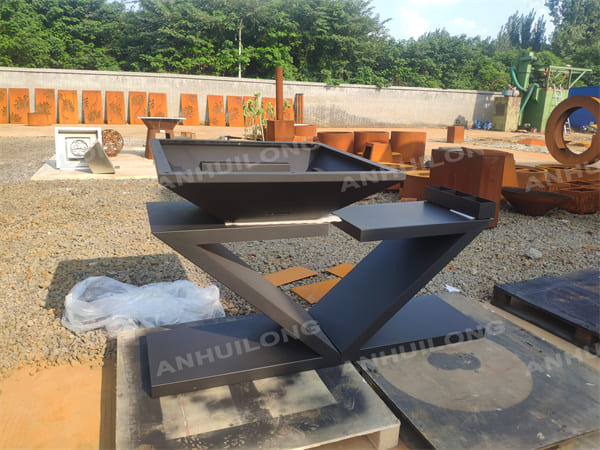 China Manufacture output out door corten steel  bbq grill